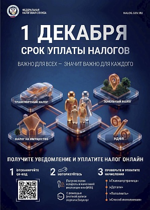 1 декабря — срок уплаты налогов по уведомлению за 2025 год