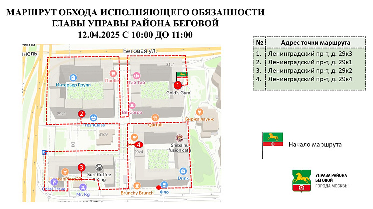 Субботний обход исполняющего обязанности главы управы 12.04.2025